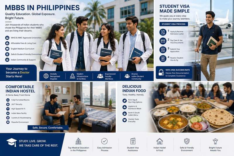 MBBS in Philippines — Quality Education, Comfortable Hostel, Indian Food, Student Visa at DMSF