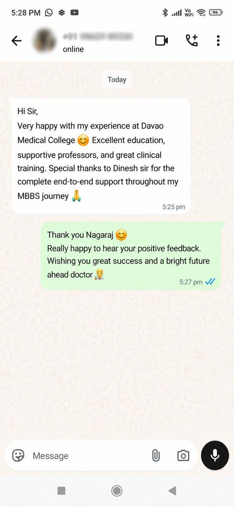 Real WhatsApp review Nagaraj DMSF student 2022 batch